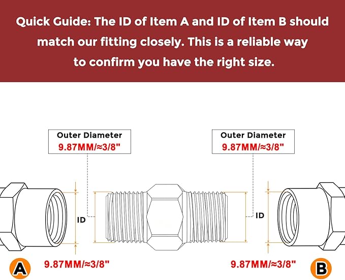 Pack of 1, 1/8" NPT Male to 1/8" NPT Male Solid Brass Hex Nipple Hose Connectors, Male Pipe Adapter for Pipe Leak Repair, Bathroom Remodeling, Tool Extensions, Compression