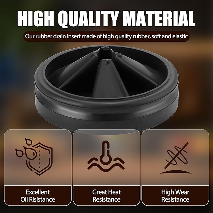 3 3/8" Garbage Disposal Splash Guard, QCB-AM Sink Baffle Replacement for InSinkErator Evolution Series, Upgraded Removable Quiet Collar Drain Plugs, Garbage Disposer Accessories, Black