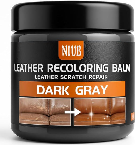 Leather Recoloring Balm Leather Color Restorer Scratch Repair Leather Paint for Furniture Couches Leather Dye and Scratched Leather, Dark Gray