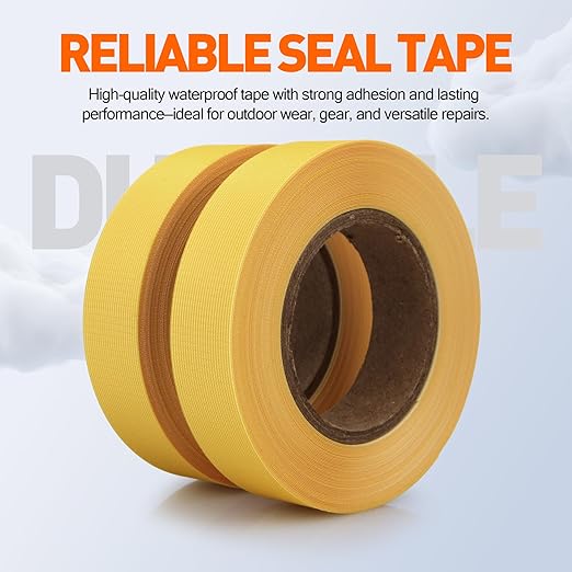 TPU Seam Sealing Tape – Waterproof Heat-Seal Fabric Repair Tape for Tents, Outdoor Gear, and Apparel, 0.79 in x 5.47 yd, Yellow