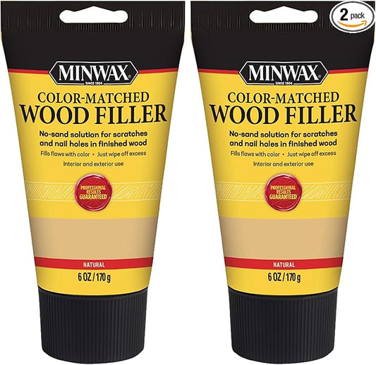 Minwax 448520000 Color-Matched Filler Wood Putty, Natural 6 oz (Pack of 2)