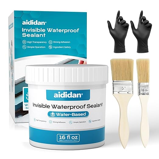 Transparent Waterproof Coating, Indoor & Outdoor Sealant, Invisible Waterproof Agent, Water-Based Clear Sealant for Roofs, Walls, Bathroom, Kitchen, Garden, Invisible Leak Repair Coating (16 floz)