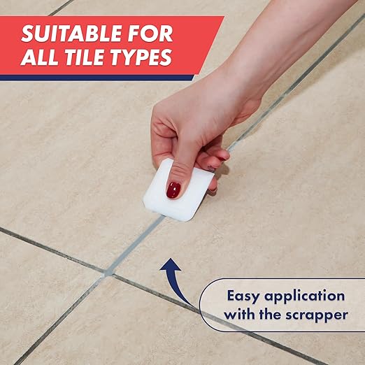 ZippySolve Tile Grout, Repair Kit, Restore & Renew Tile Joints Line, Fast Drying Tile Grout Paint Squeeze Tube for Bathroom Shower Kitchen Floor, Waterproof (50 Pack 8.8 oz Each, Grey)