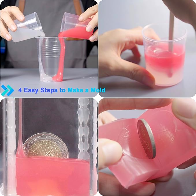 BBDINO Silicone Mold Making Kit 20A - 1 Gallon/10 lbs/160 Oz, Clear Translucent, 1:1 by Volume, Liquid for Resin, Soap, Concrete, Wax