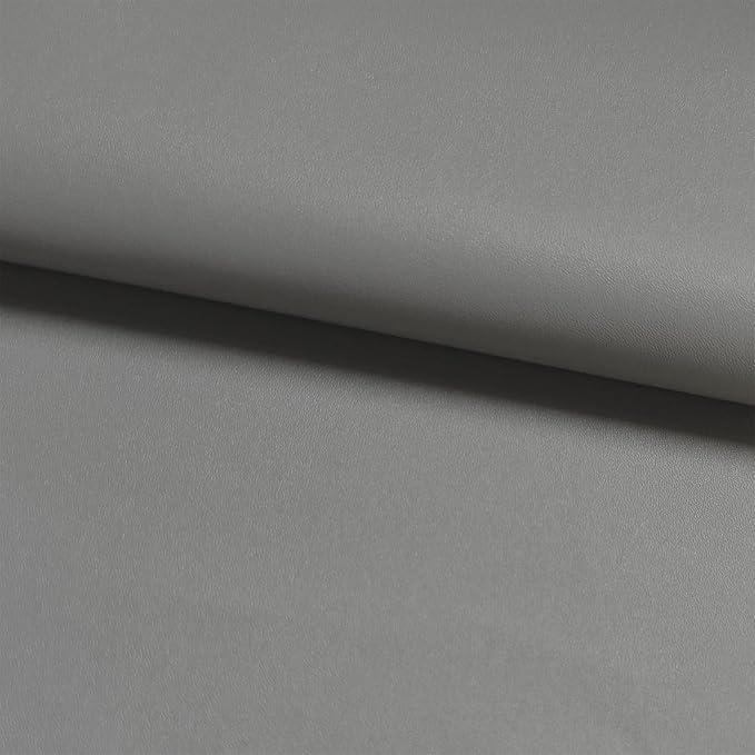 Grey Faux Leather Fabric 19"x54" - Smooth Vinyl Upholstery Leather for Modern Furniture, Home Decor, Sewing and DIY Craft Projects