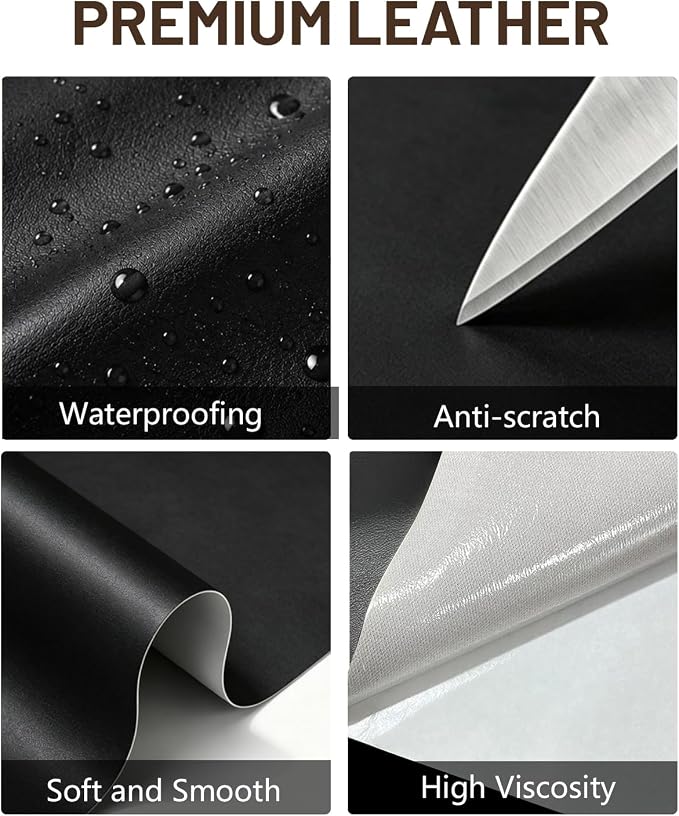 BOUYEER Leather Repair Patch Tape Kit,Self Adhesive Leather Repair for Sofa，Car Seat,Office Chair,Furniture,Jacket,Waterproof Strong Adhesive Vinyl Repair Kit. 8 in x 11 in,Fine Grained White