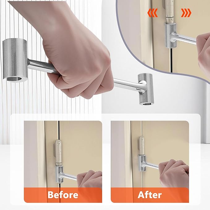 Door Hinge Adjustment Tool, 14-19mm Double-Ended Hinges Gap Adjusting Wrench, Heavy Duty Door Hinge Repair Tool for Residential，Fire, Security, Cleanroom Doors