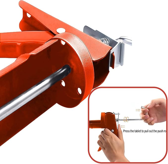 ADAK - Professional Caulking Gun, 10:1 Thrust Ratio, Caulking Gun No Drip, Hand Tool for Silicone & Sealant Application, Smooth Pressure Caulk Gun, Caulking Gun Tool (Orange)