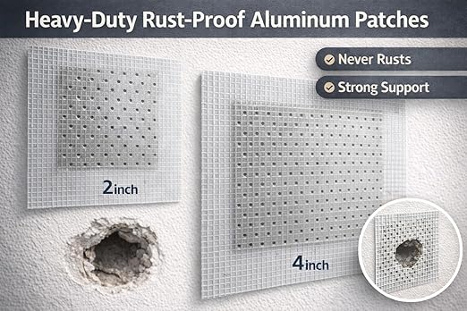 Drywall Repair Kit Spackle Wall Patch Kit, 2x250g (17.6oz) Large Hole Filler Wall Mending Paste with 2" & 4" Aluminum Patches, Scrapers, Gloves, Sandpapers, Plaster Wall Crack Putty for Home