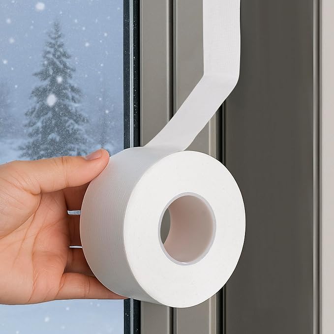RECAPS 2IN X 99FT Window Sealing Tape, White Window AC Insulation Sealing Film Tape, Waterproof Weather Sealing Tape for Windows to Keep Cold Air,Dust,Rain Out,Easy to Remove Without Residue
