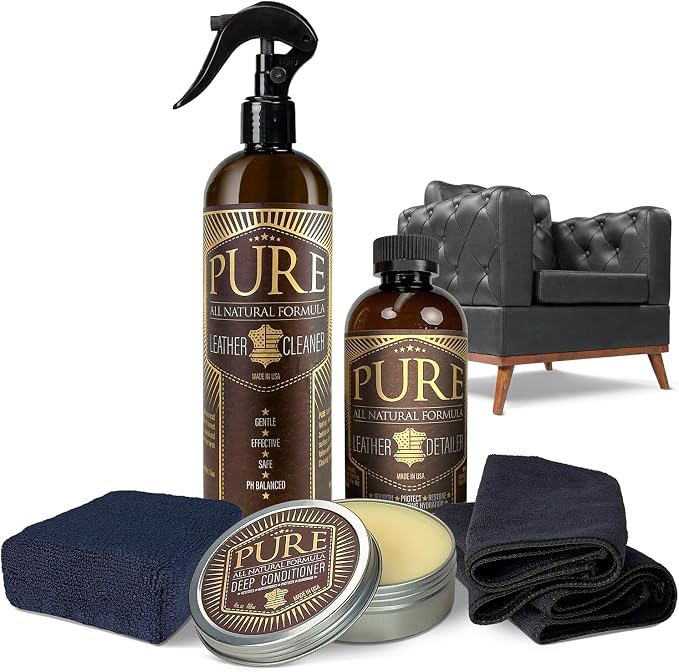 Shop Square Pure Beeswax Leather Care Kit — Natural Cleaner, Conditioner & Detailer for Jackets, Boots, Handbags & Designer Leather | Tea Tree + Beef Tallow Formula | Made in USA