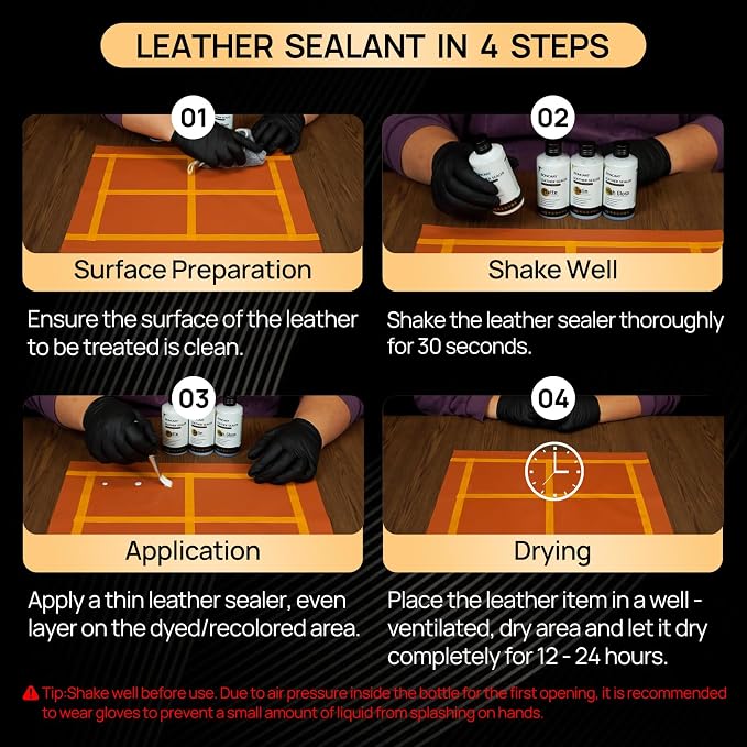 Leather Sealer Scratch-Resistant Leather Finisher, 5fl oz Leather Sealant & Protector Finisher for Dye, Paint，Durable Flexible Urethane Clear Coat for Leather Furniture, Shoes, Bags, Jackets