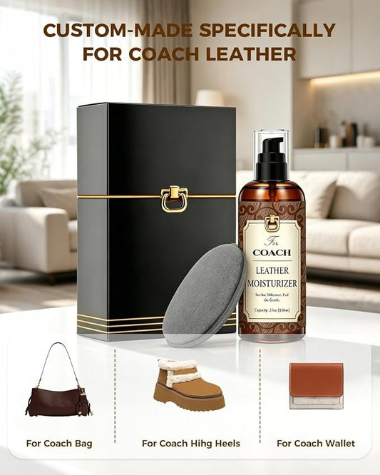 Leather Moisturizer Conditioner Kit for Coach, Deep Nourishing Care for Coach Handbags, Prevent Dryness and Cracking, for Wallets, Purses and Other Luxury Bags