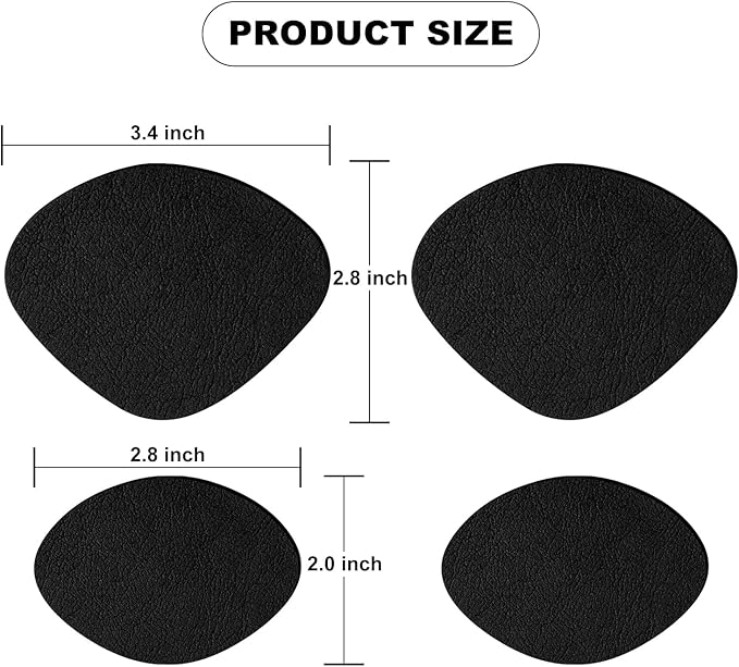 16Pair Shoe Hole Repair Patches, Self-Adhesive, Microfiber Leather, for Sneakers, Leather Shoes, High Heels, Black