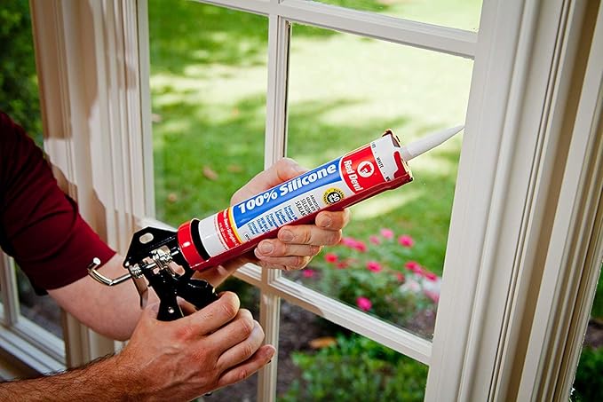 Red Devil 081650 100% Silicone Sealant Architectural Grade, 9.8 oz., Gray, 1 Pack