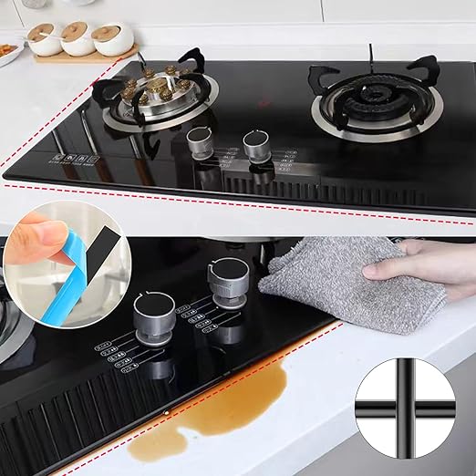 Caulk Strip Self Adhesive, PU Caulk Tape for Bathtub Bathroom Toilet Kitchen(W:7.5MM,Black)