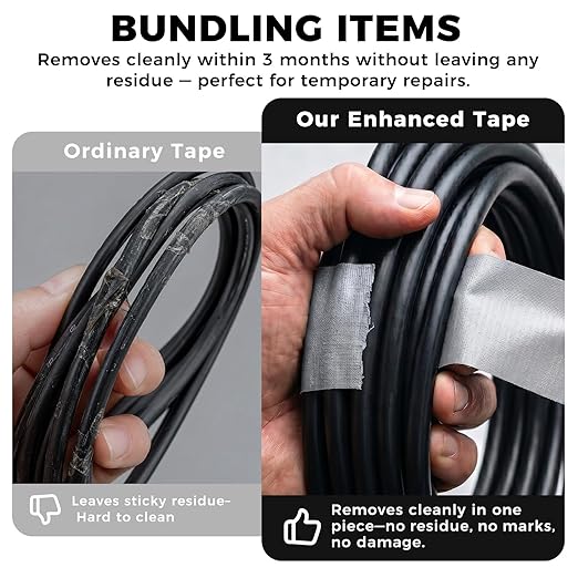SWRT 9 Mil Duct Tape Heavy Duty, 2 in x 45 YD (Total 135 YD), 3 Pack Strong Adhesive, Residue-Free Waterproof Duct Tape for Indoor and Outdoor Sealing, Patching & Repair (Black, Silver, White)