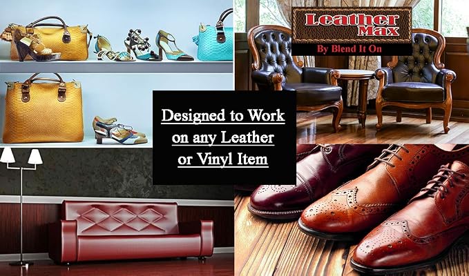 Furniture Leather Max Complete Leather Refinish and Repair Kit Now with 3 Color Shades to Blend with/Leather & Vinyl Restorer (Middle Grey)