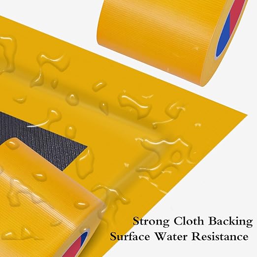 Yellow Heavy Duty Duct Tape, 4 Inch x 55 Yards, Industrial Grade Waterproof & UV Resistant, Strong Adhesive for Indoor Outdoor Repairs, Crafts, Home Improvement and DIY Projects