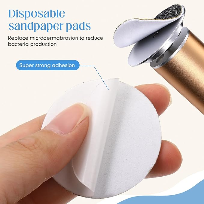 Gisafai 1000 Pcs Replaceable Sandpaper Refill Discs Bulk 60 Grit Replacement Sandpaper Pad Discs for Electric Foot File Callus Remover Black Tool Foot File Disks for Cracked Heels Dead Skin