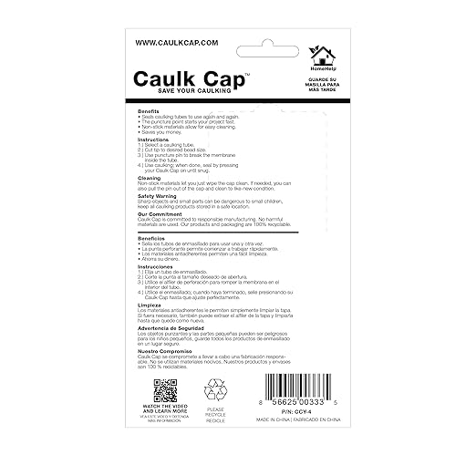 CCY Caulk Saver Series, Reusable Caulk Tube Sealers with Built-in Puncture Pin, 4 Pack