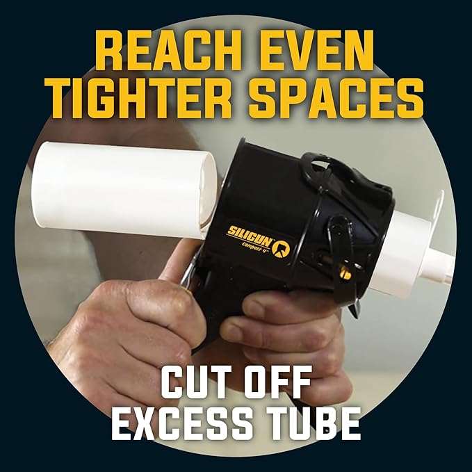 SILIGUN™ Compact Caulking Gun with Caulking Tools and Caulk Nozzle - No Drip Caulk Gun - Patented Design - Lightweight ABS Frame - Works with All 10 oz Tubes