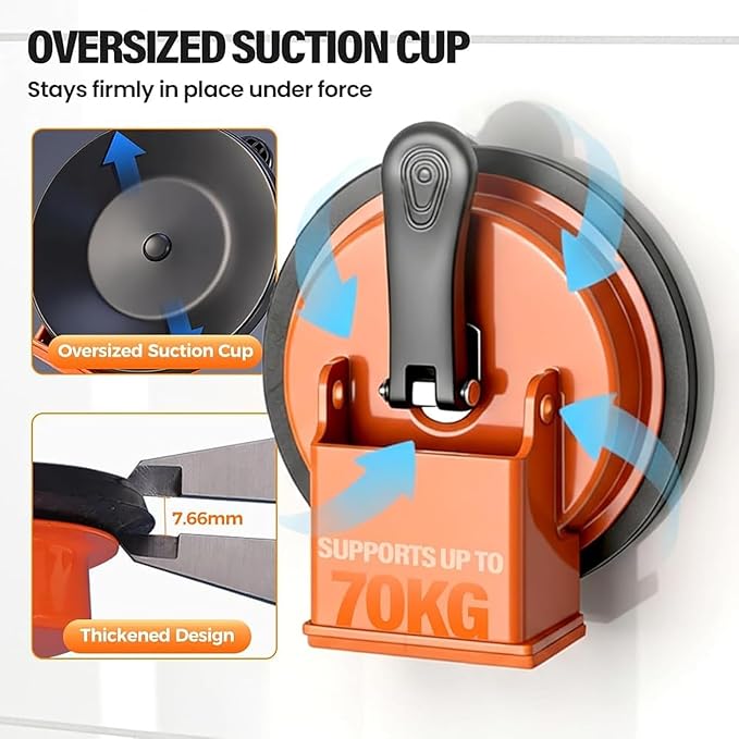 Floor Gap Fixer Tool, Carbon Steel Suction Cup Laminate Flooring Repair Tool for Wood/Vinyl Planks, Adjustable Height Seam Closer for 4.5+ Inch Wide Floors, Close Unsightly Seams