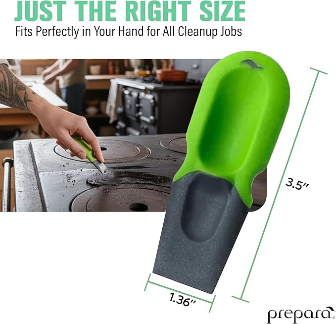 Prepara Thumb Scraper, 4-Pack - Durable Kitchen Cleaning Tools with Ergonomic Grip, BPA-Free Plastic & Nylon, Dishwasher Safe Scrapers for Removing Stuck-On Food from Pots, Pans, Surfaces