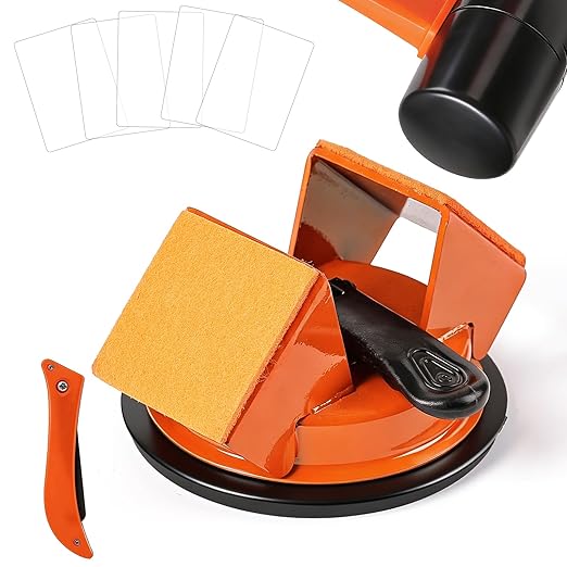 Floor Gap Fixer Tool Kit with Hammer, Cleaning Blade and 5 Reusable Nano Pads, 45° Striking Heavy Duty Laminate Vinyl Plank Flooring Gap Repair, Easy DIY No Damage Flooring Installation Tool