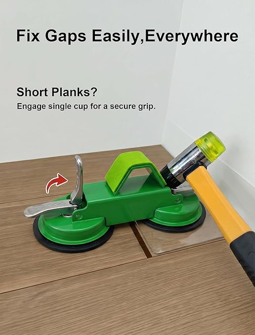 PlayMoon Floor Gap Fixer Tool, Heavy Duty Dual Suction Cup Floor Gap Repair Tool with Metal Levers for Laminate Flooring Engineered Hardwood and Vinyl Plank