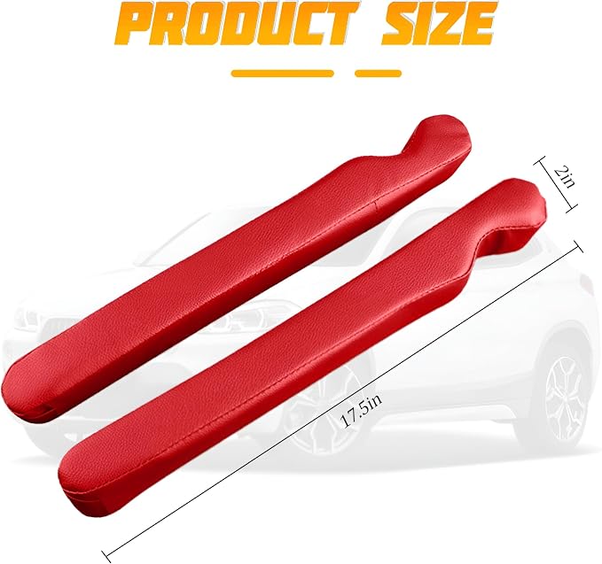 Car Seat Gap Filler, 2PCS Soft Foam Leather Vehicle Seat Crevice Blocker Stop Things from Dropping, Automotive No Drop Plug Guard Gap Stopper, Universal for Truck SUV RV (Red)
