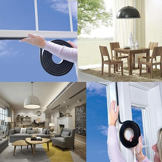 High Density Foam Tape - 1/2'' x 1/4'' x 13Ft Weatherproof Adhesive Prevent Condensation Heat Resistant Flame Retardant Weather Stripping Easy to Cut & Install & Remove for Car Doors Pipes Windows