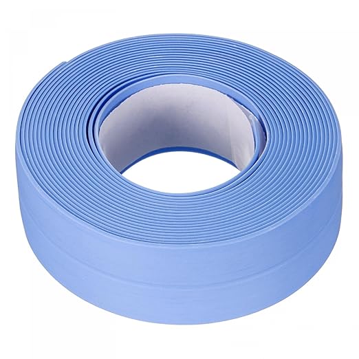 uxcell Waterproof Seal Caulk Strip Tape Self Adhesive 0.87" W x 10.5'L PVC Sealing Tape for Kitchen Bathroom Blue