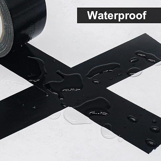 JIALAI HOME Black Heavy Duty Duct Tape, 2 inches x 30 Yards - 5 Pack, 8.27 mil Thickness, Strong, Flexible, No Residue, All-Weather and Tear by Hand - Bulk Value for Repairs