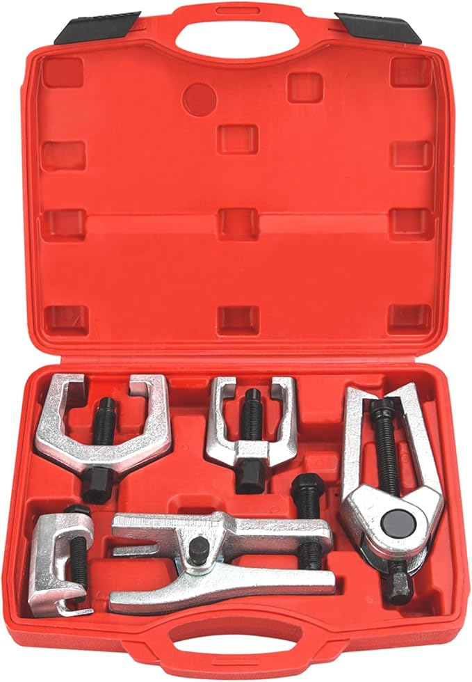 5-in-1 Ball Joint Separator Pitman Arm Puller Tie Rod End Tool Set for Front End Service Tie Rod Removal Tool Splitter Removal Kit