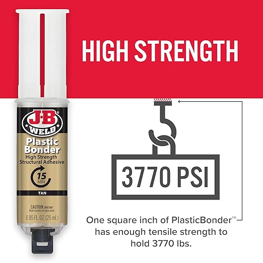 J-B Weld PlasticBonder Tan, 2 -Pack, High-Strength & Impact Resistant, 25ml, 50133-2