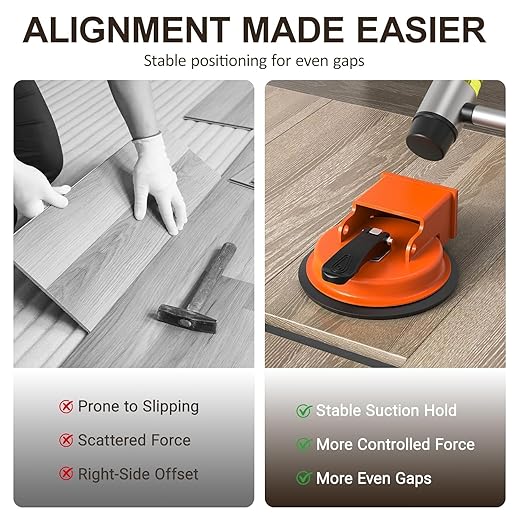 Floor Gap Fixer Tool, Heavy Duty Floor Gap Fixer, Suction Cup Flooring Tool, Quick Lock & Release Repair Tool for Vinyl, Wood, Laminate Floors