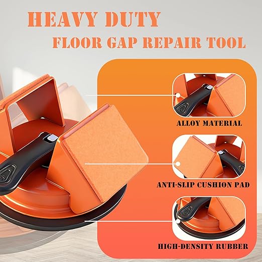Floor Gap Fixer Tool with Rubber Hammer & Adhesive Pads, Laminate Vinyl Flooring Suction Cup Repair Tool for Closing Floor Gaps, Professional Flooring Installation Kit (Blue)