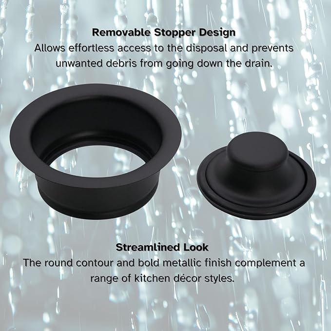 Westbrass D2089-50-62 4-1/4" Kitchen Sink Waste Disposal Drain Flange and Stopper, Matte Black (50-Pack)