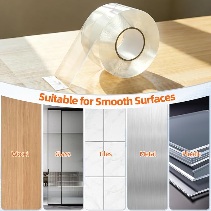 2"×32.8Ft Clear Window Weather Sealing Tape, 20 mils Thick No Residue Adhesive Window Air Conditioner Seal Insulation Tape Sealer, Waterproof, Weatherpoof,Block Winter Draft,Cold Air, Dust and Noise