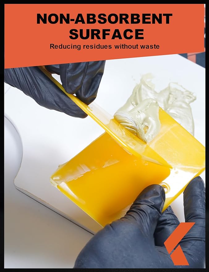 KREFINISH Body Filler Spreaders (Pack of 100) - 6" Yellow Reusable Plastic Spreader for Automotive Fillers, Putties, Glazes, Caulks and Paint