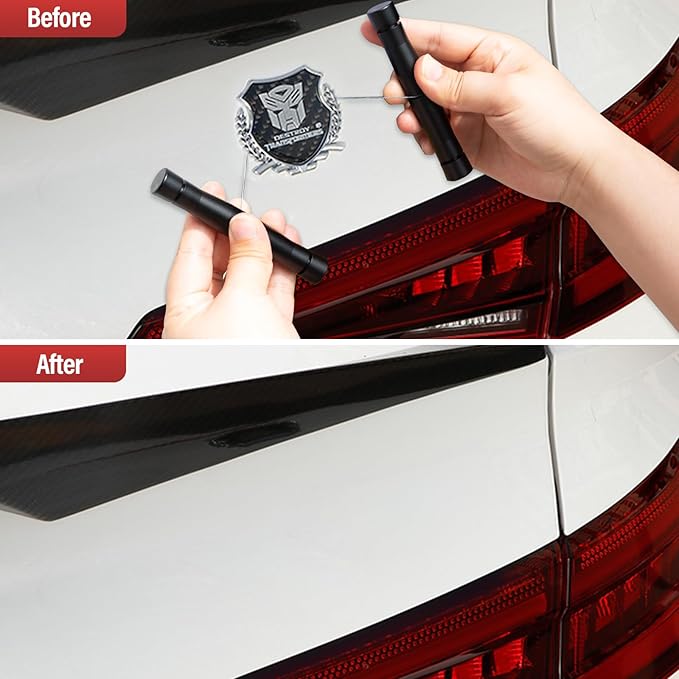 Gomake Emblem Removal Tool Vinyl Wraps Car Surface Logo PlateLine Remover Tool for Car Wrapping Film Installation with 3PCS Replacement PE Cables-Red
