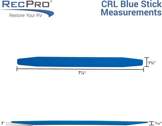 RecPro RV 2 Pack Tapered Plastic End Stick Tool | Settings Tool | Windshield Stick | All Purpose RV Blue Stick | Caulk Spreader | Adhesive Applier