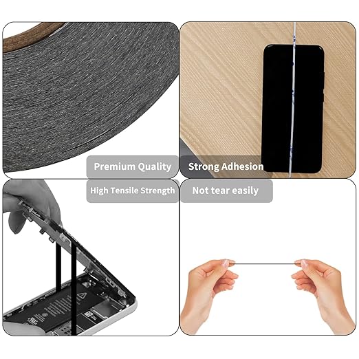 Kaisiking 10mm x 50M LCD Repair Tape for Phone Screen, Adhesive Tape with 1 Tweezers for Cell Phone, iPad, Tablets, Laptops, Camera