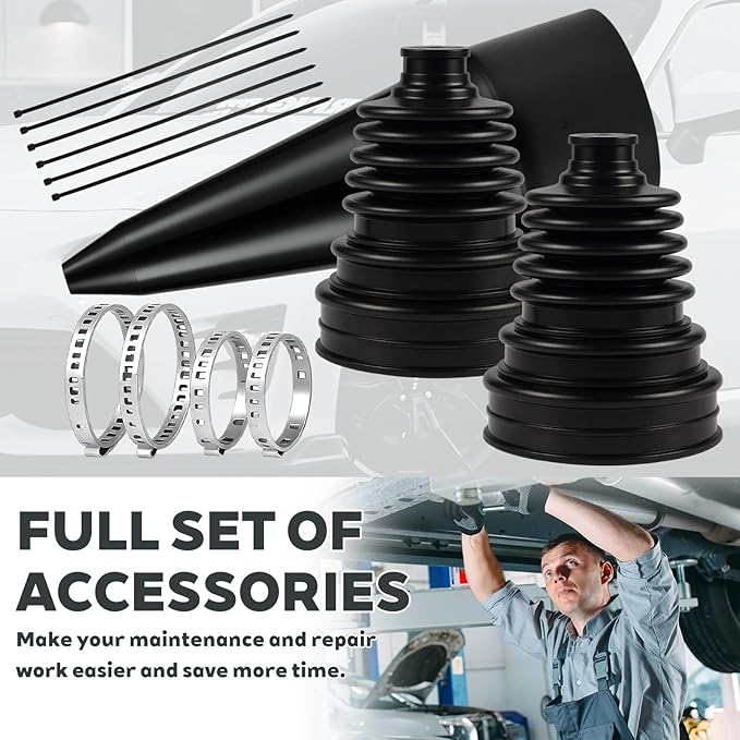 2PCS CV Boot Repair Kit with Stainless Steel Clamps & Expander Tool – Silicone CV Axle Boot Repair Kit for Joint Dustproof & Waterproof, Universal CV Joint Boot Fits Most Cars