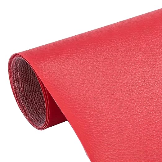 Cremsy Leather Repair Patch Tape, Self-Adhesive Leather Repair Patch Kit for Couch Sofa Car Seats, Waterproof Vinyl Repair Patch, Cuttable Furniture Repair Tape for Chair Jacket (7, Red)