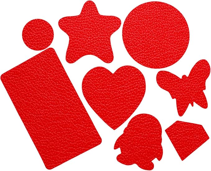 8 Pieces of Self-Adhesive Leather Repair Patches Tape Stickers for Sofas, Furniture,Car Seats,Waterproof and wear-Resistant (Red)