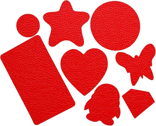 8 Pieces of Self-Adhesive Leather Repair Patches Tape Stickers for Sofas, Furniture,Car Seats,Waterproof and wear-Resistant (Red)