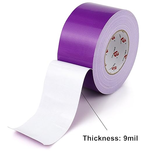 3 Inch Purple Duct Tape Waterproof,Heavy Duty,3 Inch x 60 Yards,9 Mill Thick Industrial Grade Duct Tape Purple,No Residue,Strong,Flexible and All Weather,Professional for Indoor & Outdoor Use