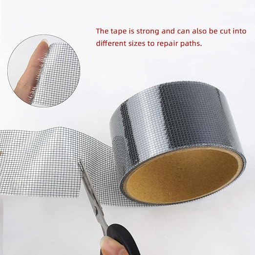 3-Layer Strong Waterproof Adhesive Screen Repair Tape - Instantly Fix Holes & Tears - Fiberglass Repair Kit - Gray (1.97x78.7 Inches)